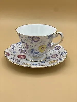 Vintage Rosina Bone China England Tea Cup & Saucer Floral Chintz • $15