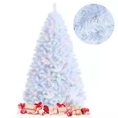 Costway 7' White Iridescent Tinsel Artificial Christmas Tree W/1156 Branch Tips • $89.99