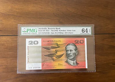 Australia 20 Dollars ND 1989 P-46f PMG Grade 64 Choice UNC • $105.90