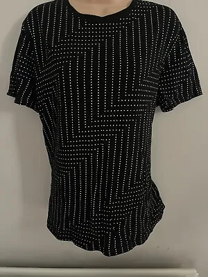 £3.95 • Buy Black Polka Dot T Shirt Size Large 16/18