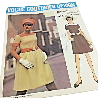 Vogue Couturier Design Pattern Belinda Bellville #1929 Dress Sz 8 Complete UNCUT • $29.99