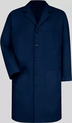 Men's Lab Coat Size Medium Exterior Pocket Original Lab Coat Navy Blue New • $17.33