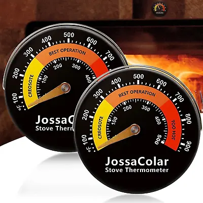 Wood Stove Thermometer Magnetic Stove Pipe Thermometers Fireplace Temperature Ga • $12.52