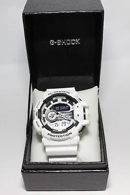 CASIO GA-400-7AJF White Black G-Shock Resistant Watch Rotary Switch Hyper Colors • $110