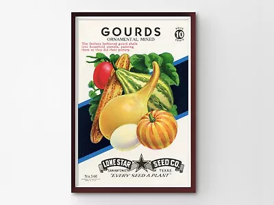 Vintage Kitchen POSTER! (up To 24  X 36 ) - Gourds - Pumpkin - Fall - Holiday • $16