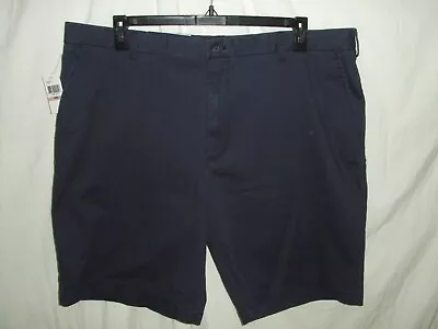 Izod Navy Blue Flat Front Classic Shorts Mens Size 42  Waist ~ 10  Inseam ~ K   • $14.40