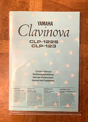 YAMAHA Clavinova CLP-122S/123 Original Owners Manual • £9.95