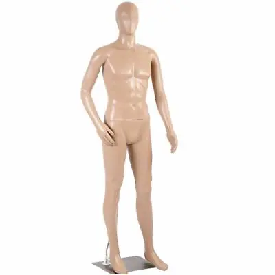 Male Full Body Realistic Mannequin Display Head Turns Dress Form With Base 73in • $93.99