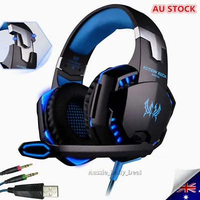 $31.99 • Buy 3.5mm Gaming Headset + MIC LED Headphones Surround For PC Mac PS3 PS4 Xbox One