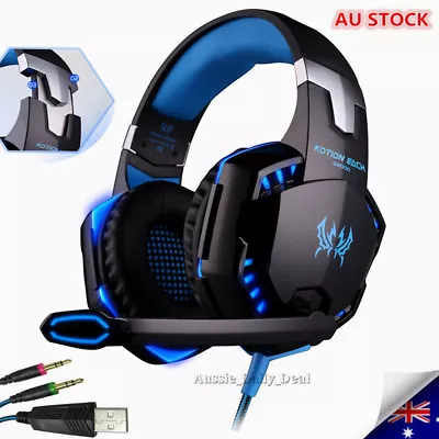 3.5mm Gaming Headset + MIC LED Headphones Surround For PC Mac PS3 PS4 Xbox One • $31.99