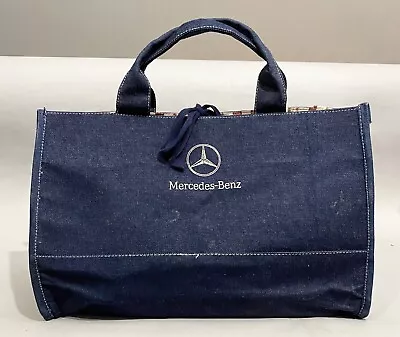 Mercedes-Benz Denim Tote Beach Bag Embroidered Logo 18x12x7 Inches • $44.37