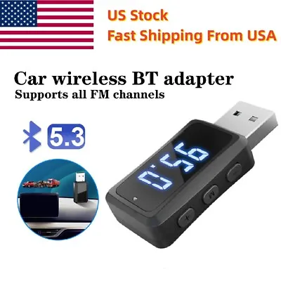 Wireless Bluetooth 5.3 Audio Receiver 3.5mm AUX To USB Car Stereo Music Adapter • $9.92