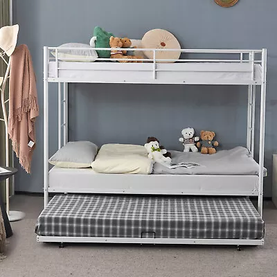 Twin Bunk Bed With Trundle Triple Bunk Beds Metal Bunk Bed. • $244.99