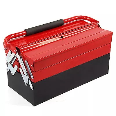 Large Heavy Gauge Steel Metal Cantilever Tool Box Storage 3 Tier 5 Tray Tool Box • £23.59