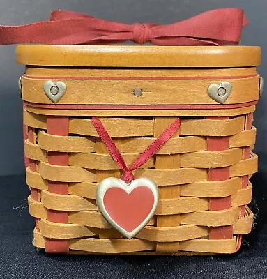 Longaberger 2002 6pc Small Sweetest Gift Sweetheart Mini Basket Set W/Tie-on EUC • $28.95