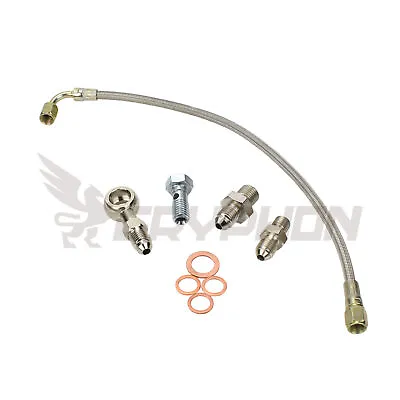 Braided Turbo Oil Feed Line Kit For Nissan Patrol Y61 TD42 GU TD05H 16G 18G 20G • $38.38