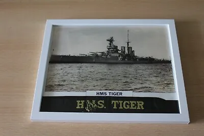 £25 • Buy Hms Tiger Royal Navy Battlecruiser -  Framed Cap Tally & Picture -