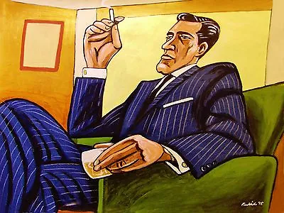 MAD MEN PRINT Poster Don Draper Jon Hamm Amc Final Season Whiskey Glass Cigarett • $109.99