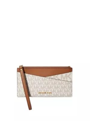 Michael Kors Jet Set Slim Crossover Vanilla Womens Wallet 35H1GTVW2B In Gift Box • $64.99