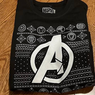 Marvel Avengers Black Christmas Sweater Large LG NEW • $29.43