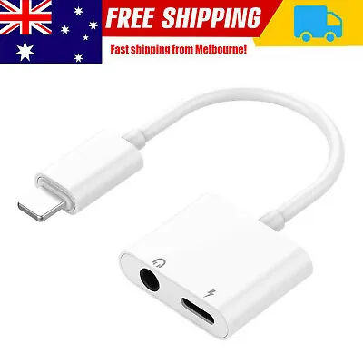 2in1 To 3.5mm Splitter Adapter AUX Headphone Jack Charger For IPhone 11 12 X 14 • $9.89