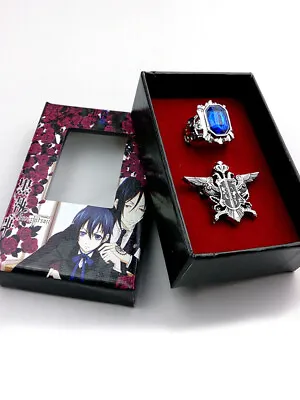 Black Butler Kuroshitsuji Alois Trancy Ciel Phantomhive Cosplay Ring 2Pcs Set • $8.97