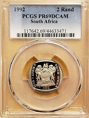 1992 South Africa 2 Rand Proof PCGS PR69DCAM 3471 • $36.98