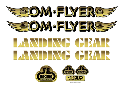 SE Racing  OM FLYER  Decal Set - SHINY GOLD/BLACK (from SE Racing) • $35.99