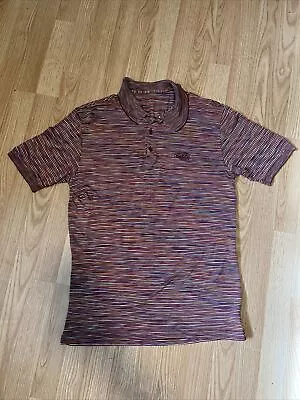 Vintage Missoni Sport Striped Cotton/Rayon Embroidered Logo Polo Shirt Size M. • $39