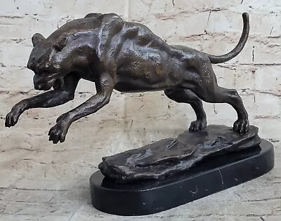 Large Puma Mountain Lion Handcrafted By Lost Wax Method Bronze Sculpture Sale • $275.40