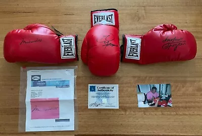 $4990 • Buy Muhammad Ali, Joe Frazier, George Foreman Signed Boxing Gloves – OA, SSG 100% Au