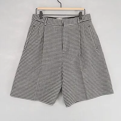 Marni Wool Blend Shorts Womens 38 It 2Us Black White Gingham Check Italian • $99.99