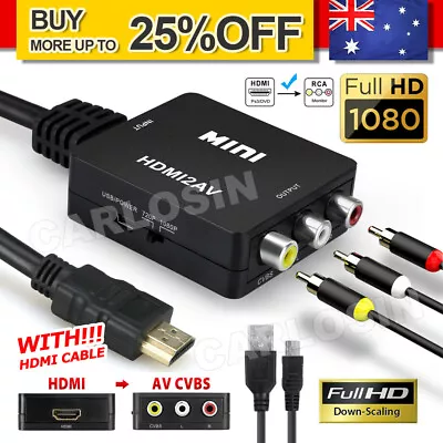 HDMI To AV Converter Output Digital To RCA Analog Audio/Video Input Composite • $8.85