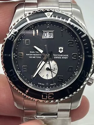 Victorinox Swiss Army 241441 Maverick Dual Time Big Date Watch 4 Repair Read. B3 • $89.99