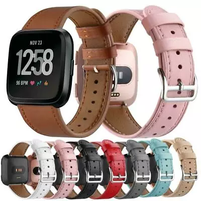 For Fitbit Versa 3 Sense Genuine Leather Watch Band Strap Replacement Bracelet • $14.99