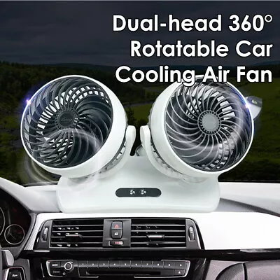 12V Car Fan 2 Speed Vehicle Cooling Fan Dual Head Cigarette Lighter Air Fan • $48.59