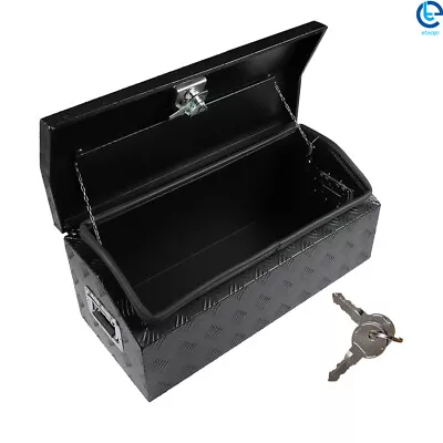 Black Aluminum Diamond Plate Truck Tool Box Trailer Storage With Side Handle • $118.99