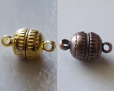 2x Strong Magnetic Jewelry Clasps 8mm Ball Necklace Closures Gold/Silver/Copper • $4.99