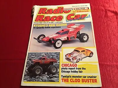 Radio Race Car Magazine January 1988.  Kyosho Raider Tamiya Clod Buster • £14