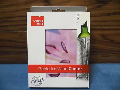 $19.99 • Buy Vacu Vin Rapid Ice Wine Bottle Chiller Cooler PINK LILY FLOWERS 