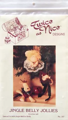 Twice As Nice  JINGLE BELL JOLLIES  ~6  Reindeer Elf Angel PATTERN #157 -New! • $9.45