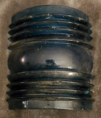 Vintage Blue 4 1/4  Aqua Marine Glass Lamp Lens Boat Ship 31-L-4 • $30