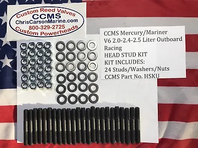 CCMS Mercury/Mariner Racing Outboard V6 2.0-2.4-2.5 Liter Head Stud Kit PN HSKU • $125