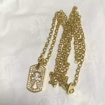 CHROME HEARTS 22k Cutout Cross Diamond ROLL Chain • $1433.15