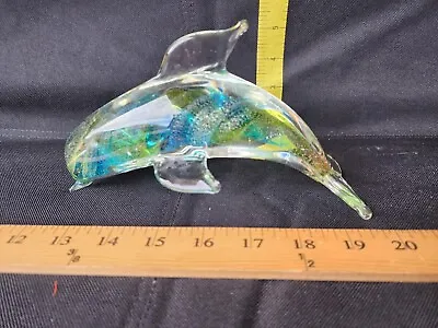 Vintage Handmade Murano Glass Dolphin Figurine Statue • $75