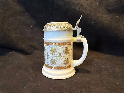 Vintage BMF Schnapskrugen Mini Milk Glass Zodiac Beer Stein Libra Made W Germany • $17.99
