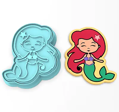 Mermaid Cookie Cutter & Stamp | Ocean Beach Tail Underwater Nautical Swim Scales • $8.68