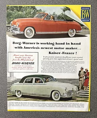 Vintage 1949 BORG-WARNER KAISER-FRAZER Car Print Ad - 13  X 10  • $8.99