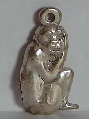 Vintage Gorilla Monkey Ape Gumball Charm Silver Over Copper Clad • $6.50