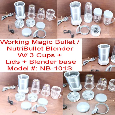 Magic Bullet/NutriBullet Smoothie Blender NB-101S W/3 Cups + Lids & Blender Base • $38.75